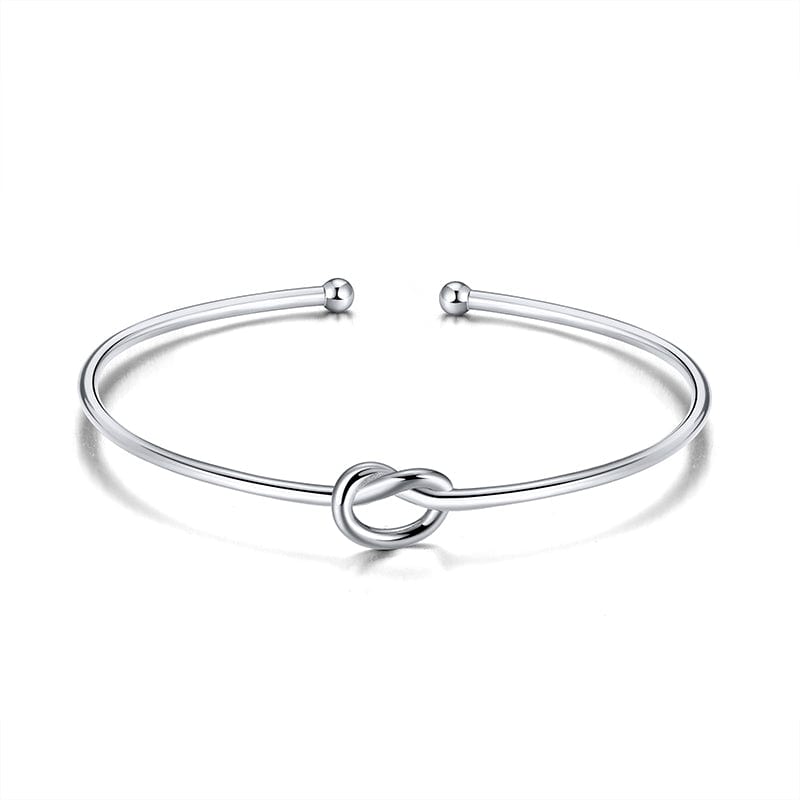 SB83 925 Sterling Silver Shiny Open  Knot Bracelet  Bracelet