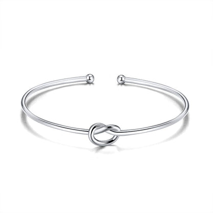 SB83 925 Sterling Silver Shiny Open  Knot Bracelet  Bracelet
