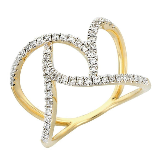 Shining 18K  Gold Diamond Fashion Ring For Girl