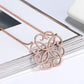 Silver / 18inches 925 sterling silver cubic zirconia diamond flower shape pendant  necklace