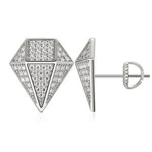 18K Real Gold Plated Earrings - VVS Moissanite Diamond Studs Earring, Hiphop Stud Jewelry