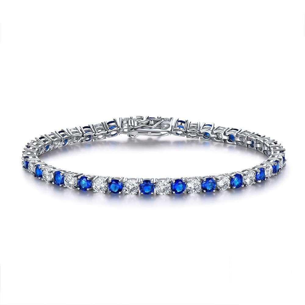Silver / 19CM 925 Sterling Luxury Jewelry Silver - Cubic Zirconia Tennis Bracelet