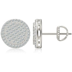 Silver 925 Sterling Silver Stud Earring - Gold Plated - Moissanite Diamond