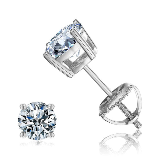 Gold Plated Stud Hiphop Jewelry - 0.5ct VVS Moissanite  Diamond Studs Earrings