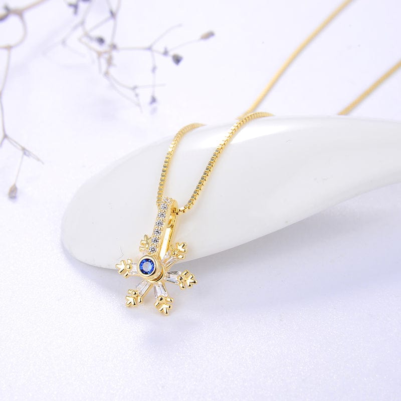 Snowflakes  925 Sterling Silver Necklace - Gold Plated  Jewelry