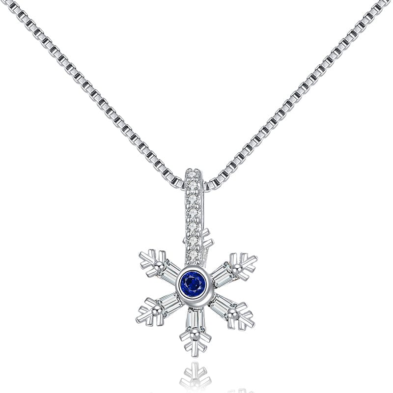 White / 18inches Snowflakes  925 Sterling Silver Necklace - Gold Plated  Jewelry