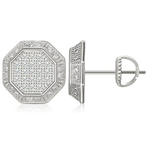14K Gold Plated Stud Earring - Moissanite Jewelry Hip Hop- Moissanite Stud Earrings Studs