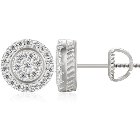 18K Gold  Plated Studs Earrings -  925 Sterling Silver Hiphip Jewelry-VVS Moissanite Diamond