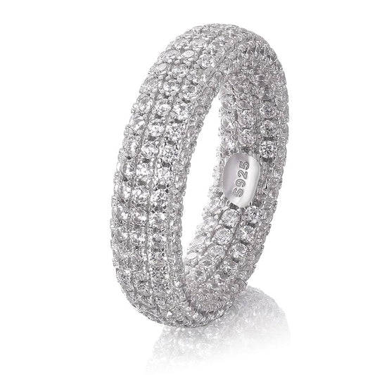 White Gold / 6 18K Gold Filled  Hip Hop Ring - Full Pave Zircon Diamond