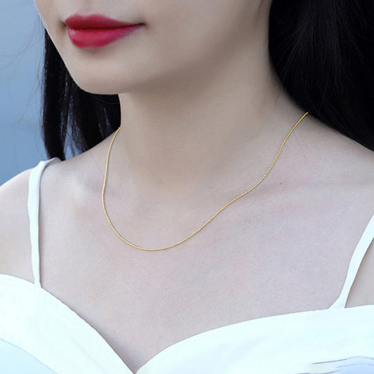 Latest 10K Solid Gold Chain  - 1.0mm Diamond cut Bead Chain
