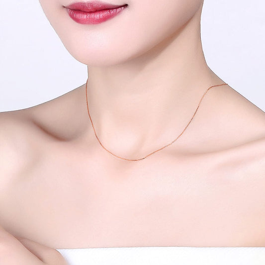 10K Solid  Gold Chain - 0.7mm Diamond Cut Cable Chains -Latest Gold Necklace Designs