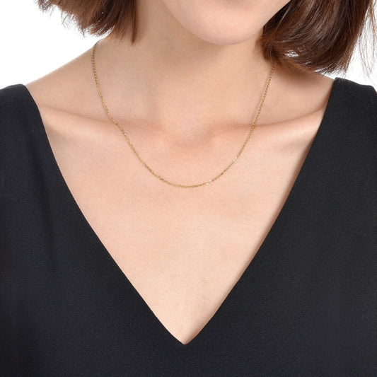 Latest 10K Solid Gold Chains  - 1.0mm Cable  Chain Necklace