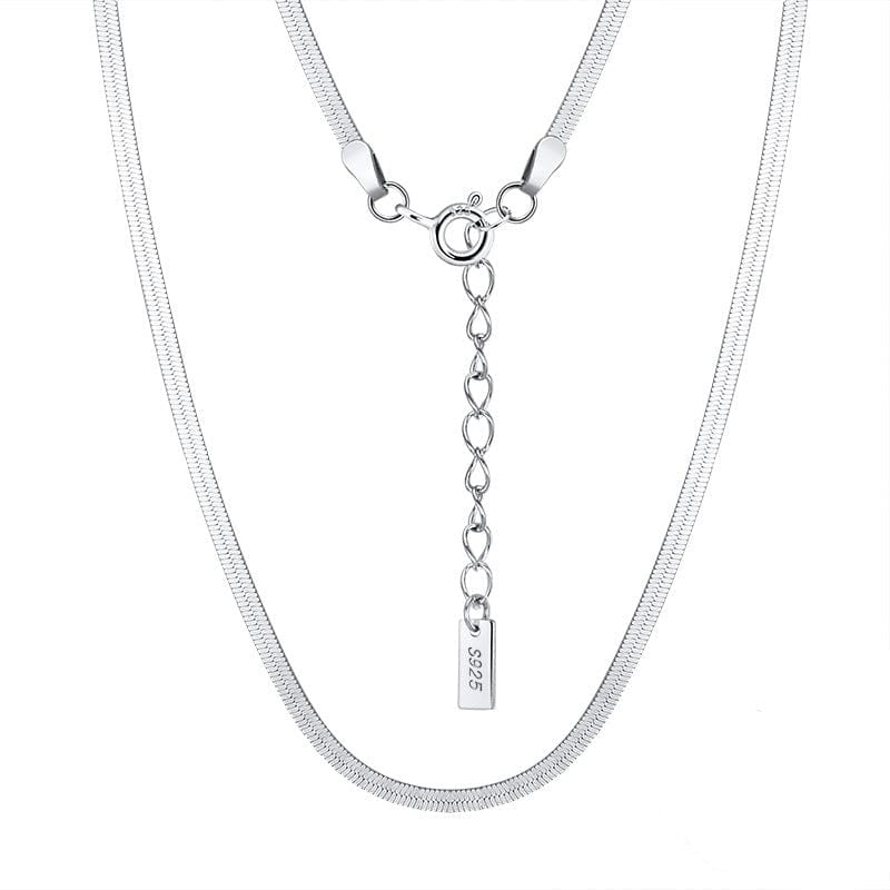 14+2inches / SC44-14+2 Solid 925 Sterling Silver Jewelry -  Handmade Italian 1.8mm Flexible Flat e Chain