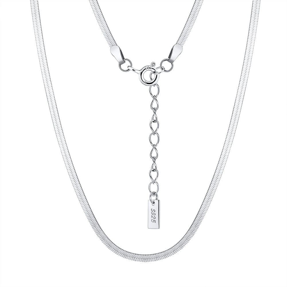14+2inches / SC44-14+2 Solid 925 Sterling Silver Jewelry -  Handmade Italian 1.8mm Flexible Flat e Chain