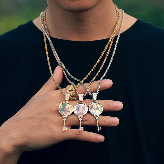 18K Gold Plated Custom Rope Chain - Cubic Zircon Pendant