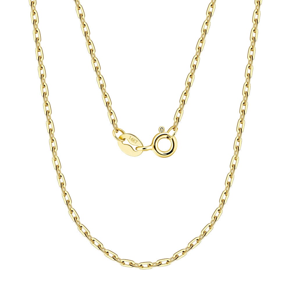 14K Soild Gold - 1.9mm Paperclip Link Chain Necklace