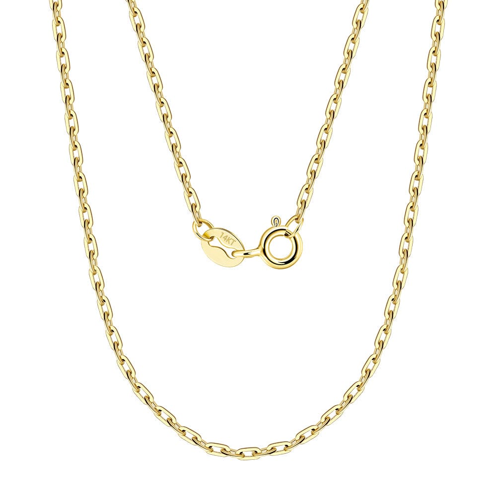 14K Soild Gold - 1.9mm Paperclip Link Chain Necklace