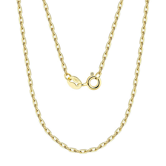 14K Soild Gold - 1.9mm Paperclip Link Chain Necklace