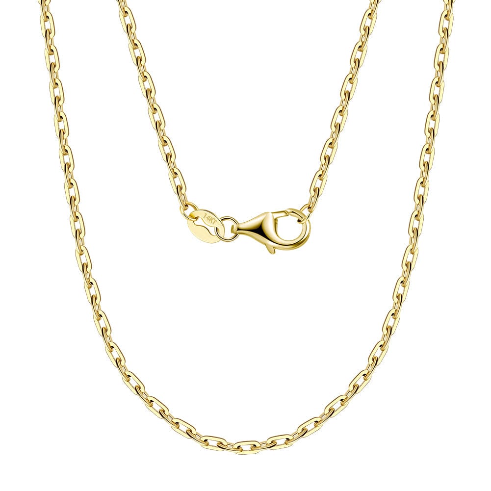14K Soild  Gold  Chain - 2.8mm Paperclip Link Chain Necklace