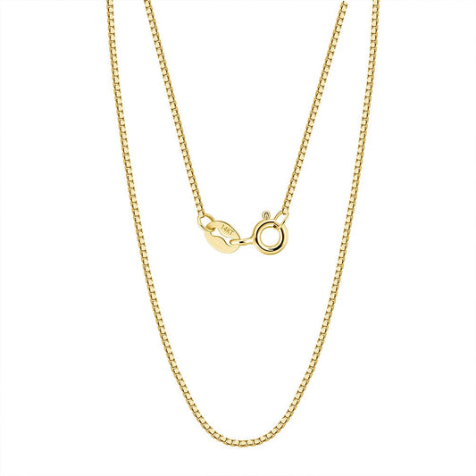 14K Solid Gold - 0.6mm Box Chain Necklace