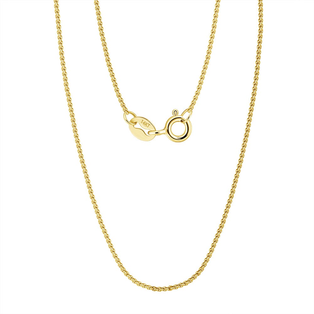14K Solid Gold  - 0.85mm Rolo Chain
