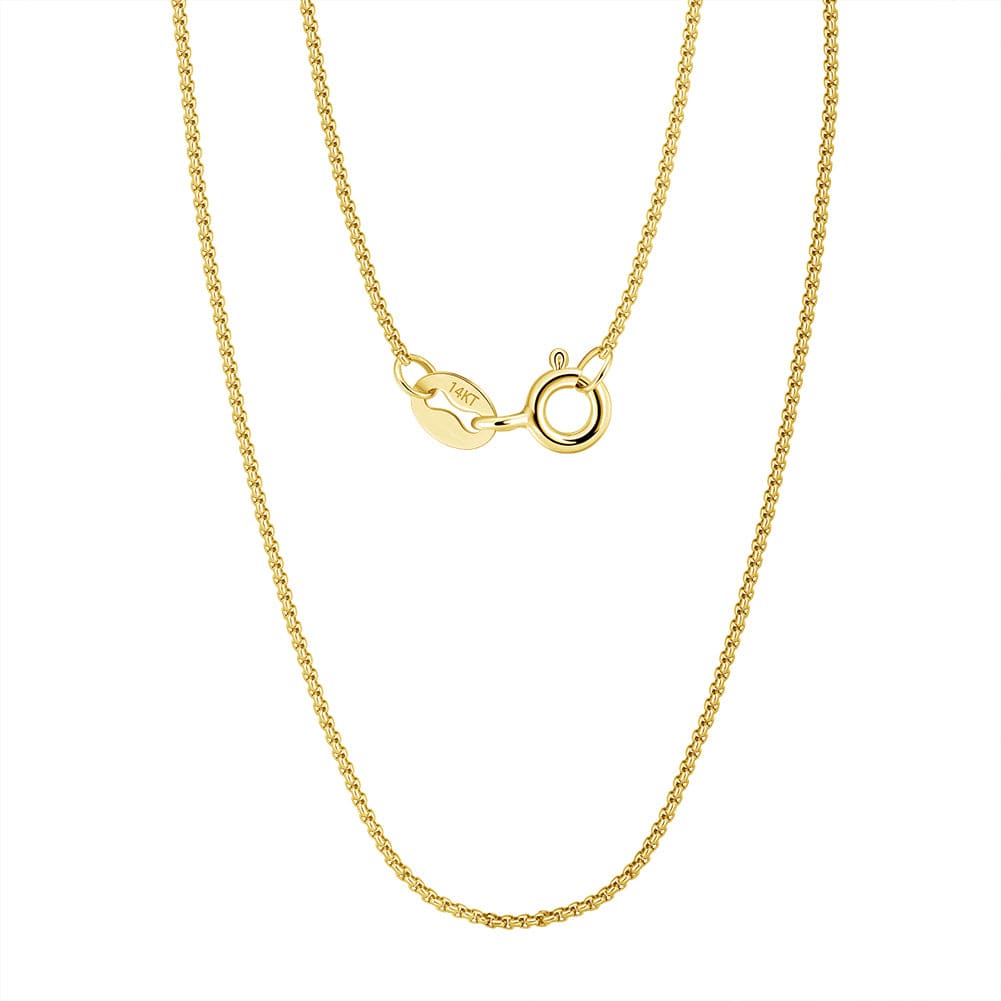 14K Solid Gold  - 0.85mm Rolo Chain