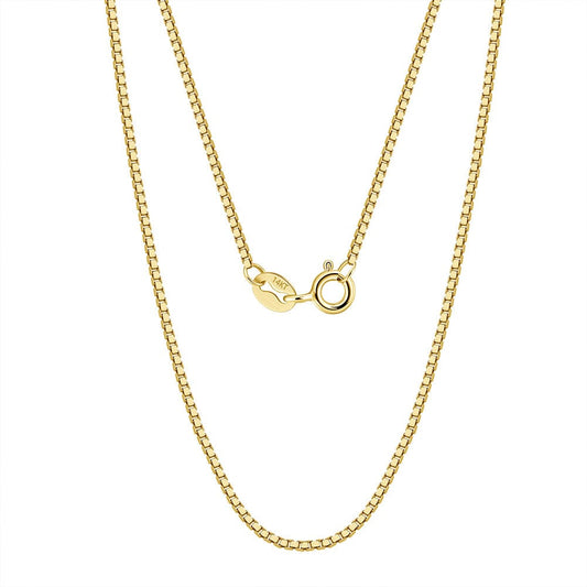 14K Solid Gold - 0.8mm Box Chain Necklace