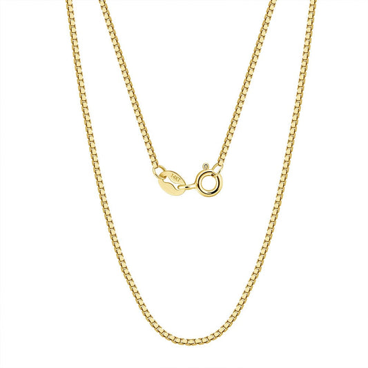 14K Solid Gold - 0.8mm Box Chain Necklace