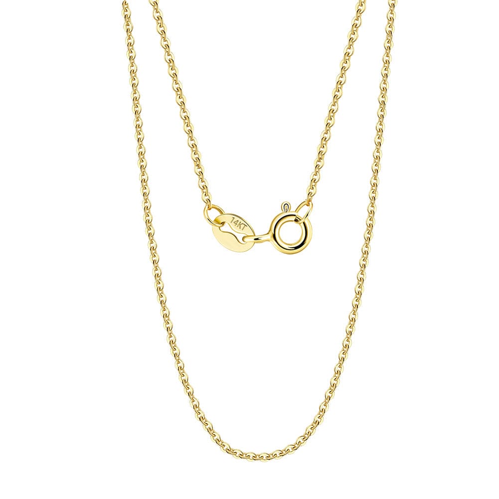 14K Solid Gold  - 1.0mm Diamond Cut Cable Link Chain