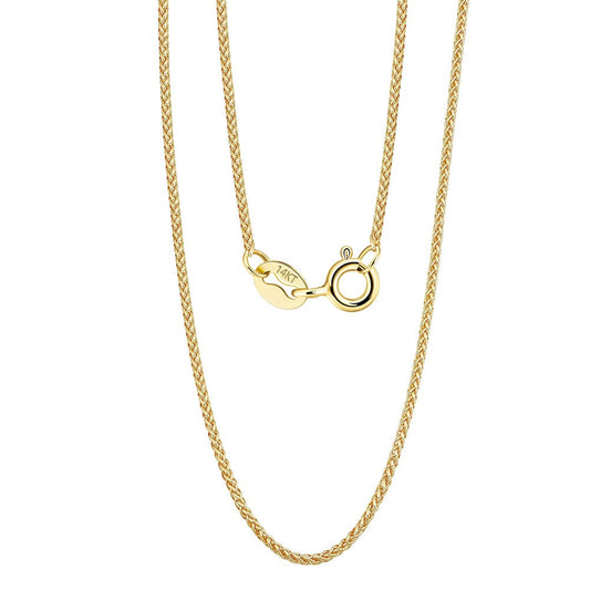 14K Solid Gold  - 1.1mm Diamond Cut Chopin Link Chain