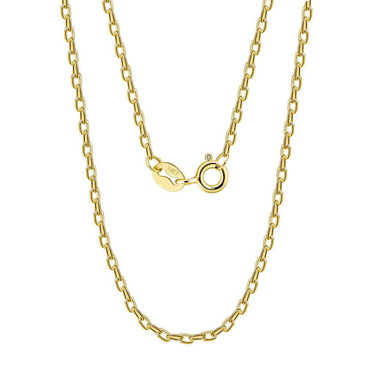 14K Solid Gold  - 1.3mm Thin Cable Chain Necklace