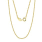 14K Solid Gold Chain   - 1.2mm Diamond Cut Cable Link Necklace