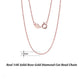 16 inches(40cm) / Rose Gold GC07-R-1.0 Pure Gold Chain - 14 Karat Gold 1.0mm Diamond-Cut Bead Necklace