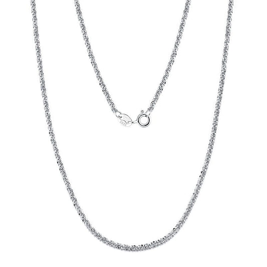 16inches / SC57 New Design 1.8mm Solid Necklace - 925 Sterling Silver Italian Handmade Chain
