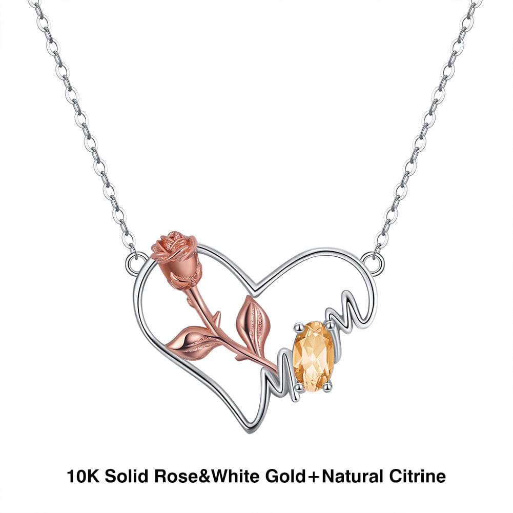 18+2 inches / FN33-Y (10K) Pure Gold Flower Heart Necklaces for Women