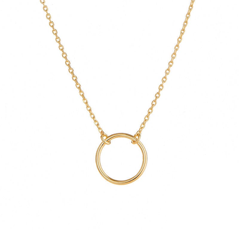 18inches / 14K Solid Gold 14 K solid gold Circle Necklace