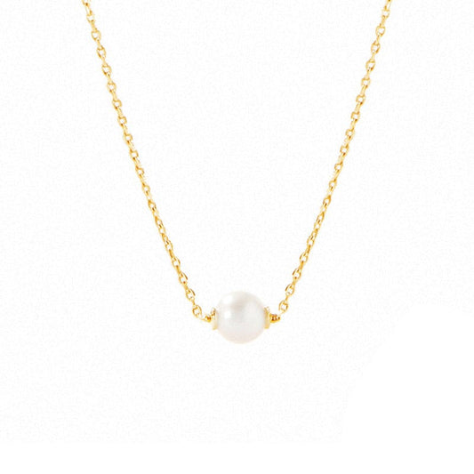18inches / 14K Solid Gold 14k Solid Gold Natural Freshwater Pearl Pendant Necklace