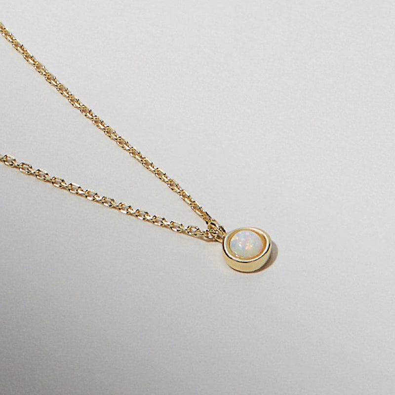 18inches / 14K Solid Gold 14k Solid Gold Natural Opal Pendant  Necklace