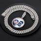 18inches / 397+798-silver Hip Hop Jewelry Sets Bling - 18K Gold Plated Custom Photo Pendant With 12mm Iced Out Cuban Link Chain