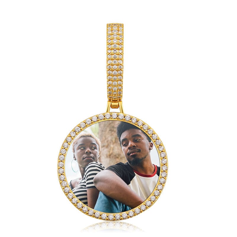 18inches / 797-gold Custom Photo Sublimation Blanks Pendant 12mm Luxury Miami Cuban Link Chain Necklace