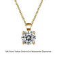 18inches / EN02-G (18K) Solid Gold Round Necklace - 0.5 Carat  Moissanite Diamond Pendant