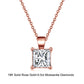 18inches / EN03-R (18K) Solid Gold Princess Necklace - 0.5 Carat Moissanite Diamond Pendant