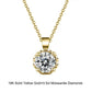 18inches / EN04-G (18K) Solid Gold Flower Pendant Necklace - 0.5ct Round Brilliant Cut Moissanite Diamond