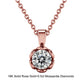18inches / EN04-R (18K) Solid Gold Flower Pendant Necklace - 0.5ct Round Brilliant Cut Moissanite Diamond