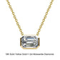 18inches / EN05-G (18K) Solid Gold Radiant Dangling Pendant Necklace - 1.0 Carat Emerald Moissanite Diamond