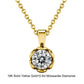 18inches / EN07-G (18K) Solid Gold  Flower Pendant Necklace - 0.5ct  Brilliant Cut Moissanite Diamond