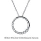 18inches / EN08-P (18K) Solid Gold Circle Necklace - Round Cut Moissanite  Dainty - Pendant