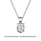 18inches / EN09-P (18K) Solid Gold 1.0 Carat Necklace - Oval Cut Moissanite Diamond Pendant