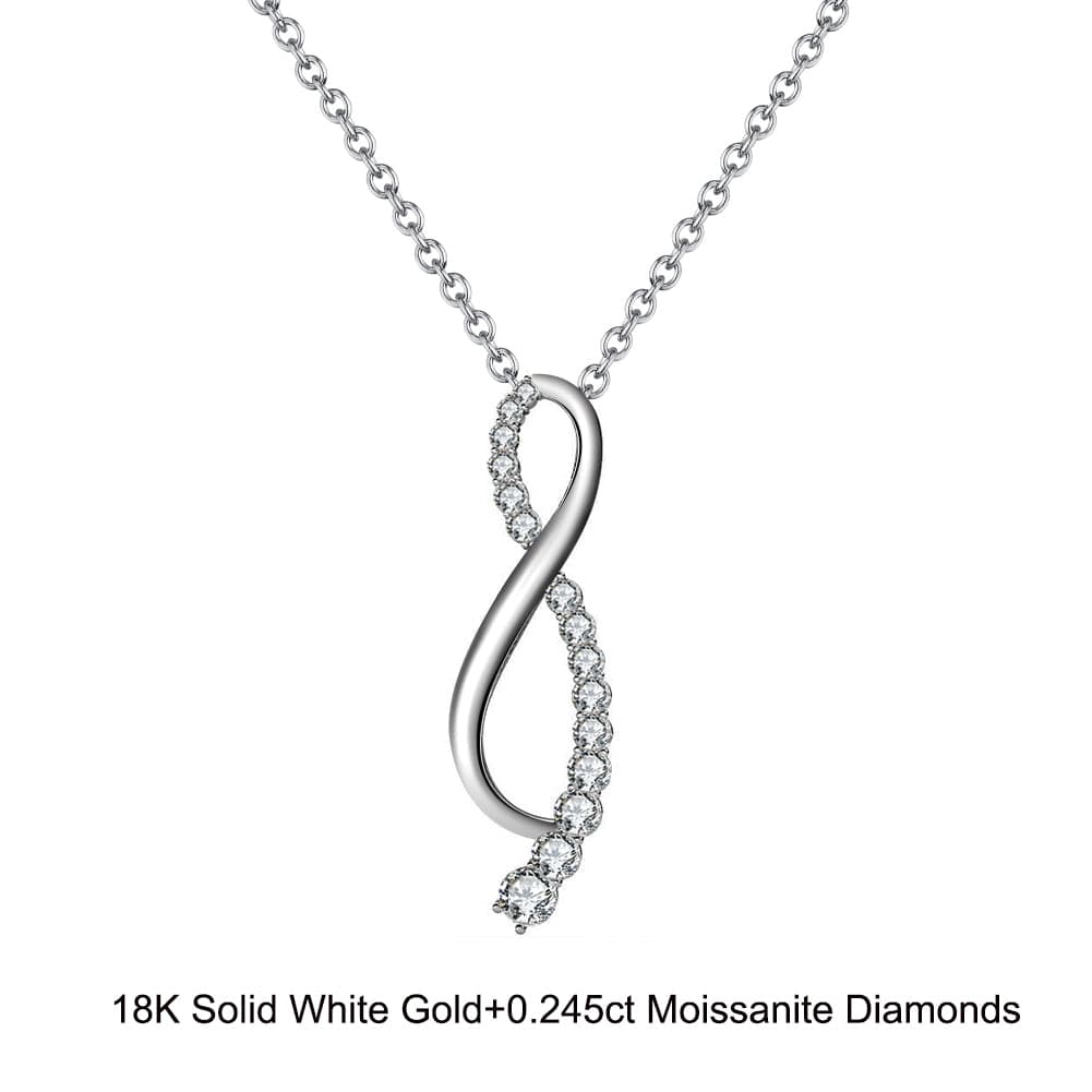 18inches / EN14-P (18K) Solid Gold Dainty Fine Jewelry - Moissanite Diamond  Infinity Necklace