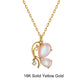 18inches / EN15-G (18K) Butterfly Solid Gold Necklace - Mother of Pearl-  Moissanite Diamond Pendant